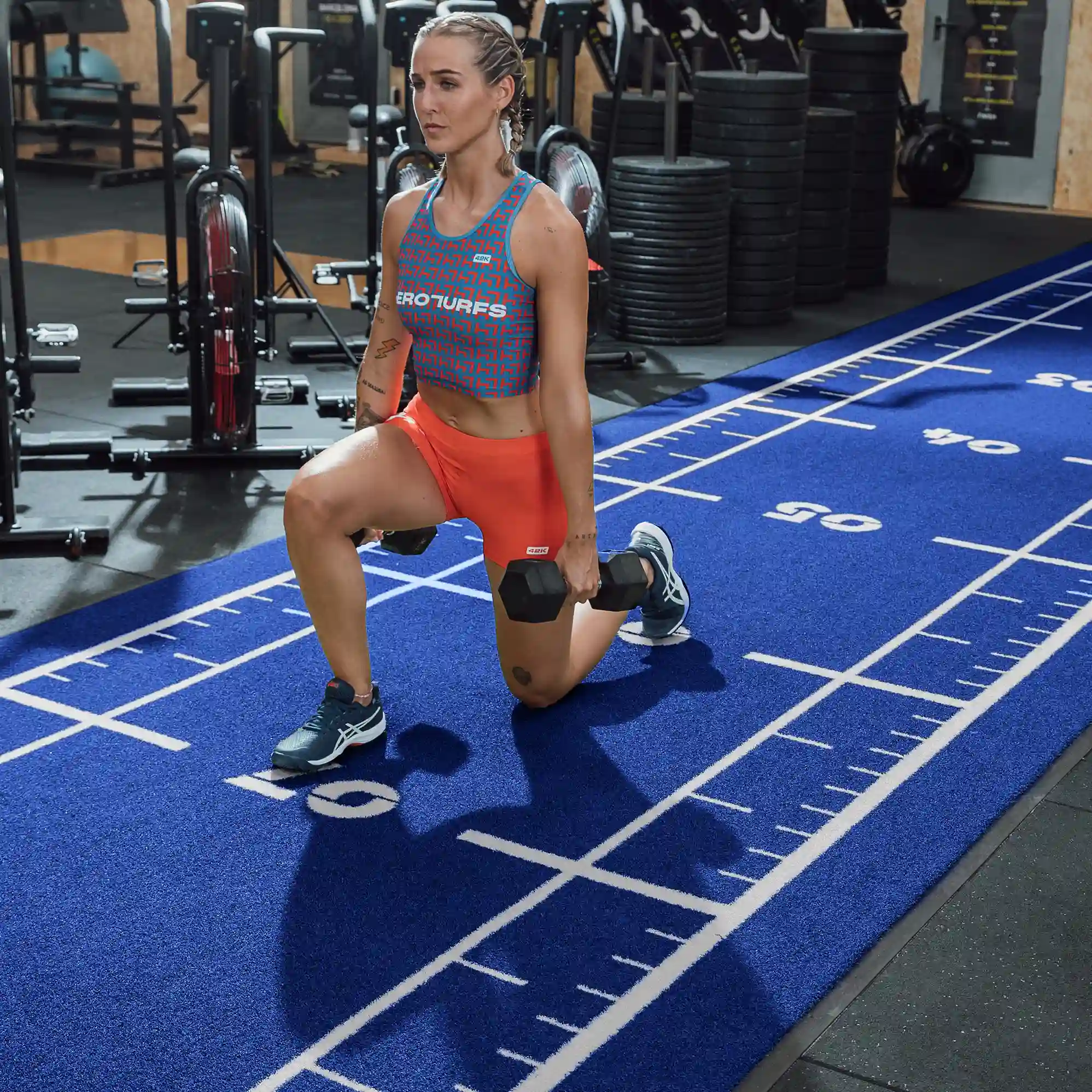 Relva artificial para fisioterapia e reabilitação desportiva